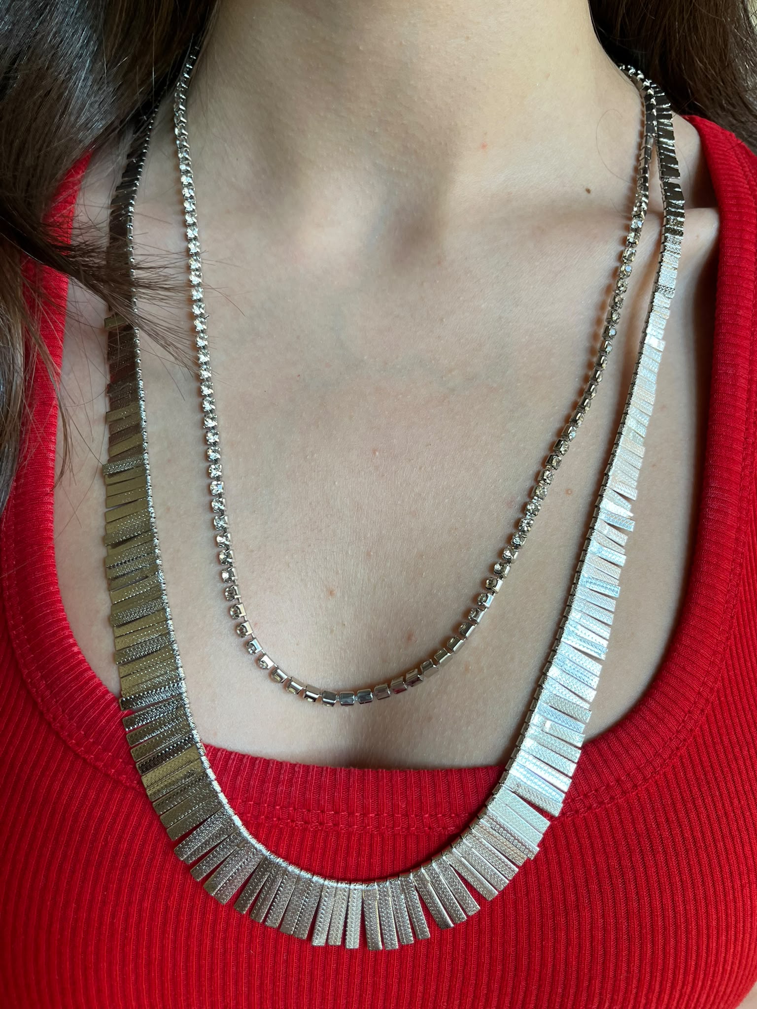 Silver 14K Taşlı 60cm Kolye